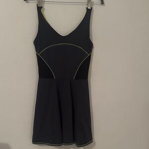 Lucky in Love Charcoal, Black and Neon Green Tennis Dress